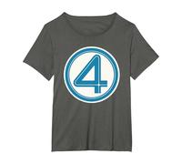 Fantastic Four Logo 4 Maglietta, Donna Plus-Size, Asfalto, 1X