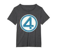 Fantastic Four Logo 4 Maglietta, Donna Plus-Size, Grigio Scuro, 1X
