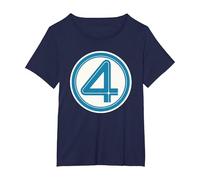 Fantastic Four Logo 4 Maglietta, Donna Plus-Size, Navy, 1X