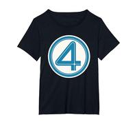 Fantastic Four Logo 4 Maglietta, Donna Plus-Size, Nero, 1X