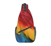 Fantastic Parrot Feather Print Donna Uomo Sling Bag Casual Zaino Monospalla Piccolo Borsa A Tracolla Per Treeking Ciclismo Viaggio Outdoor