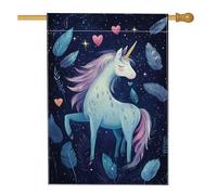 Fantastica bandiera da giardino con cavallo magico, decorazione per la casa, decorazione per la casa su entrambi i lati, decorazione per prato esterno per primavera ed estate, incantevole accessorio