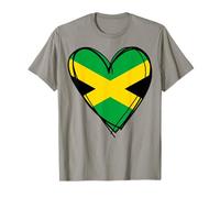 Fantastica Bandiera della Giamaica «I Love Jamaica», Motivo a Cuore, Jamaican Pride Maglietta