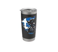 Fantastica bandiera greca con stampa a forma di cuore Proud To Be Greek I Love Athens Bicchiere termico in acciaio inox doppia parete