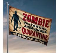 Fantastica bandiera per dormitorio zombie epidemia quarantena bandiera palestra uomo cabina decorazione (30 x 45 cm)
