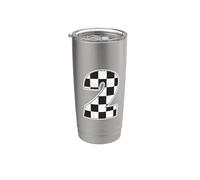 Fantastica bandiera per il 2° compleanno di Two Race Car Boy 2 Bicchiere termico in acciaio inox doppia parete