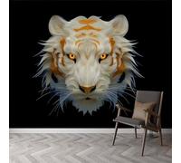 Fantastica carta da parati panoramica con animali tigri ritratti, carta da parati in stile semplice rimovibile, facile da applicare, decorazione da parete per soggiorno, camera da letto, 350 x 256 cm