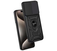 Fantastica custodia ad anello rigida nera per iPhone 15 Pro Max