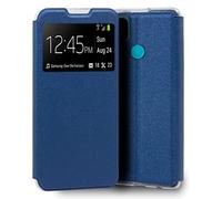 Fantastica custodia Flip Cover blu tinta unita per Oppo A15 / A15s