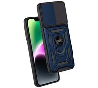Fantastica custodia rigida ad anello blu scuro per iPhone 14