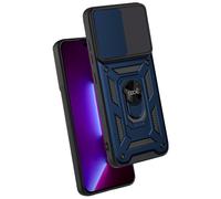 Fantastica custodia rigida ad anello blu scuro per iPhone 14 Pro