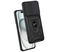 Fantastica custodia rigida nera ad anello per iPhone 15