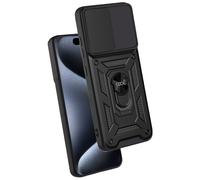 Fantastica custodia rigida nera ad anello per iPhone 15 Pro