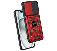 Fantastica custodia rigida rossa ad anello per iPhone 15