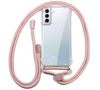 Fantastica custodia trasparente con cordino rosa per Samsung Galaxy S21