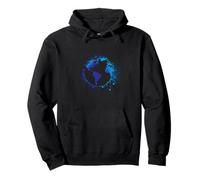 Fantastica Decorazione Blue Globe Earth Splatter Felpa con Cappuccio