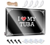Fantastica decorazione da parete per camera da letto dei ragazzi, accessori per taverna retrò I Love My Tuba, facile da appendere (30 x 40 cm)