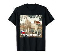 Fantastica Grafica della Repubblica Ceca con Costume da Leone Maglietta