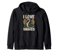 Fantastica grafica per appassionati di rettili I Love Snakes Felpa con Cappuccio