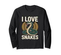 Fantastica grafica per appassionati di rettili I Love Snakes Maglia a Manica
