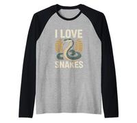Fantastica grafica per appassionati di rettili I Love Snakes Maglia con Maniche Raglan