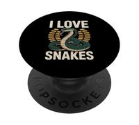 Fantastica grafica per appassionati di rettili I Love Snakes PopSockets PopGrip Adesivo