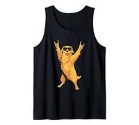Fantastica Grafica Punk a Forma di Cane Golden Retriever Double Rock Canotta