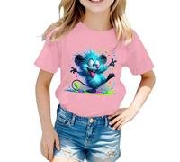 Fantastica maglietta da donna con spalle scoperte, asimmetrica, maniche corte, maglietta grafica casual, artistica, grafica a balena, colore sfumato, maglietta estiva per il tempo libero, Stil-d05