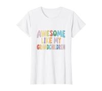 Fantastica Maglietta retrò Divertente Come i Miei Nipoti Maglietta, Donna, Bianco, L