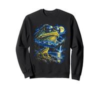 Fantastica Opera d'Arte Fantasy a Forma di Rana illuminata dalla Luna Felpa