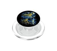Fantastica opera d'arte fantasy a forma di rana illuminata dalla luna PopSockets PopGrip per MagSafe