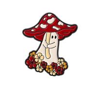 Fantastica spilla hobgoblin fiaba con funghi, cartoni animati, spilla in lega di metallo per accenti decorativi su vestiti e borse spilla giocosa con motivo a fungo creativo in, Einheitsgröße, come