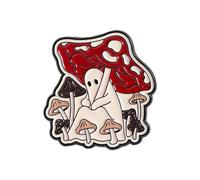 Fantastica spilla hobgoblin fiaba con funghi, cartoni animati, spilla in lega di metallo per accenti decorativi su vestiti e borse spilla giocosa con motivo a fungo creativo in, Einheitsgröße, come