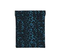 Fantastica stampa animalier leopardo blu, Spremere il portafoglio superiore da donna Borsa portaoggetti Piccola portamonete Portamonete
