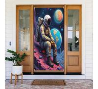 Fantastica stampa astronauta n. 7 coperture decorative per porte, striscione per interni/esterni, primavera, estate, autunno, inverno, Halloween, Natale, decorazioni per la casa