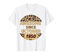 Fantastica stampa leopardata da ottobre 1950 compleanno di ottobre Maglietta