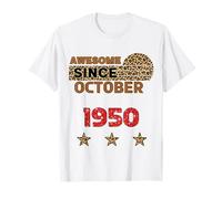 Fantastica stampa leopardata da ottobre 1950 compleanno di ottobre Maglietta