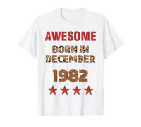 Fantastica Stampa Leopardata dal Dicembre 1982, Compleanno di Dicembre Maglietta