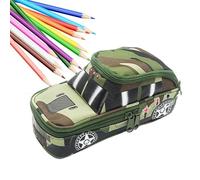 Fantastica valigetta per matite da auto per ragazze - Borsa a con password | - Chiusura lampo - creativo per carta da lettere - Grande valigetta con doppia cerniera, Verde militare