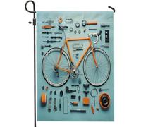 Fantastiche bandiere da giardino 3D per bicicletta, 30,5 x 45,7 cm, per esterni, bici da strada, standard, verticali, in lino, per casa, cortile, cortile, prato, decorazione esterna