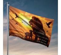 Fantastiche bandiere per camera Guys The Lion'S Promises at Sunset bandiera country boy bandiere decorazioni piscina all'aperto (60 x 90 cm)