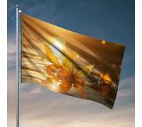 Fantastiche bandiere per stanza ragazzi farfalle dorate al tramonto riflettono bandiera bar uomo decorazione grotta divertente regalo caccia (30 x 45 cm)