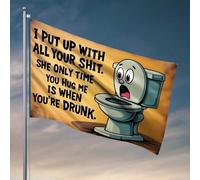 Fantastiche bandiere per stanza ragazzi toilette umoristica: Enduring All Your Shit bandiera bar uomo decorazione grotta divertente regalo caccia (152 x 244 cm)