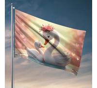 Fantastiche bandiere per uomo caverna amore nell'acqua: una famiglia di cigni che commovente bandiera bandiera bandiera per camera ragazze accessori per camera da letto per tee (120 x 180 cm)