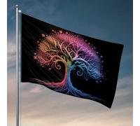 Fantastiche bandiere per uomo grotta arcobaleno albero della vita: un simbolo di unità e diversità, bandiere per camera da letto ragazze accessori per camera da letto per tee (152 x 244 cm)