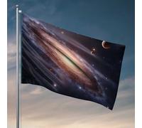 Fantastiche bandiere per uomo grotta viaggio galattico: esplorare l'universo, bandiere per camera da letto ragazze accessori per camera da letto (30 x 45 cm)