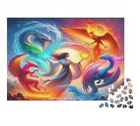 Fantastiche creature, mini puzzle da 1000 pezzi, per adulti | 52 x 38 cm, decorazione per ufficio, antipolvere, regalo per amici, allenamento cerebrale