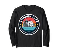 Fantastiche Magliette alla Moda dello Skyline di Londra, I Love London Vibes Maglia a Manica