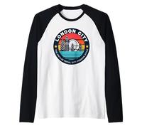 Fantastiche Magliette alla Moda dello Skyline di Londra, I Love London Vibes Maglia con Maniche Raglan