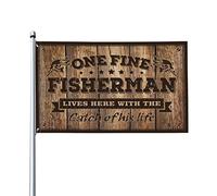 Fantastici accessori per la camera di adolescenti e ragazzi, un bel pescatore vive qui con la bandiera della sua vita, decorazione per esterni, poster per ragazzi (60 x 90 cm)